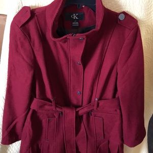 Wool military-style pea coat